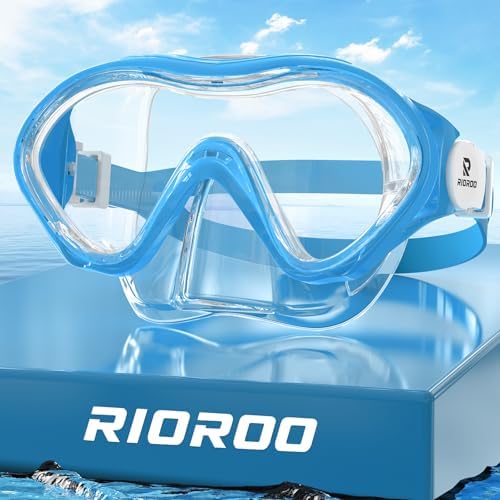 RIOROO Taucherbrille Kinder, Schnorchelmaske für Jungen Mädchen,Schnorchelset Kinder oder Taucherbrille mit Nasenabdeckung, 180°Panorama HD Anti Nebel Anti-Leck Tauchmaske für 4-14