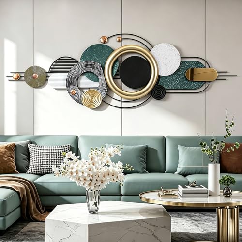 Décoration murale en métal géométrique grand format pour salon et chambre