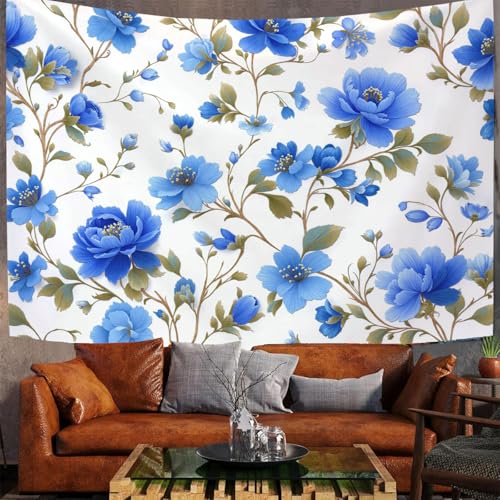 Tapisserie murale aquarelle bleu-vert pour creer un coin de nature dans votre chambre