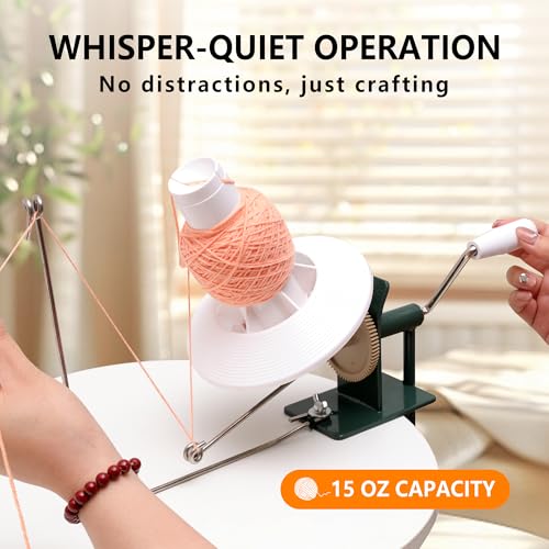 Yarn Winder for Crocheting & Knitting, Large Capacity 15oz Yarn Ball Winder with Metal Base, Easy to Install Yarn Cake Maker for Bulky Acrylic Cotton Wool Yarn, Ideal Gift for Knitting Lovers by DIYPOP - Image 2