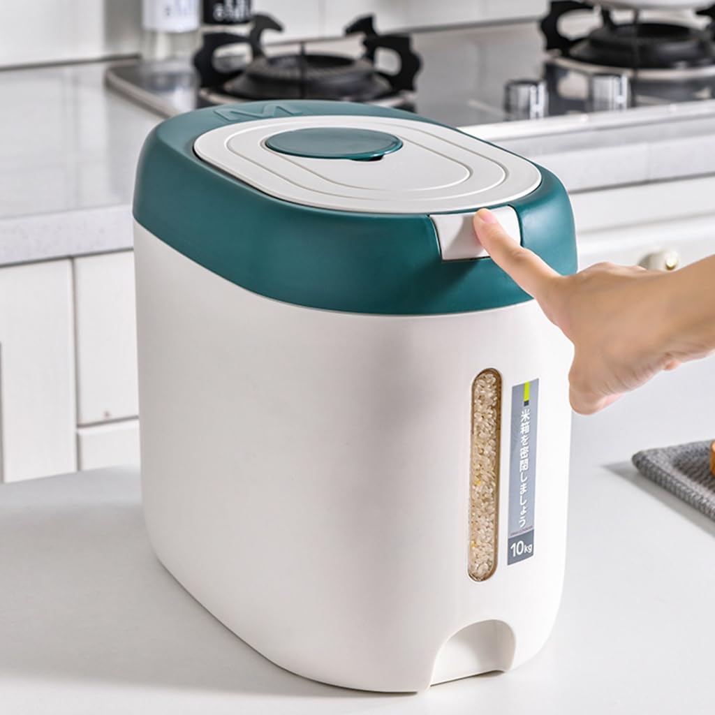 Prácticos organizadores de despensas con tecnología de sellado hermético y diseño de fácil acceso, caja de almacenamiento de arroz sellada para productos secos