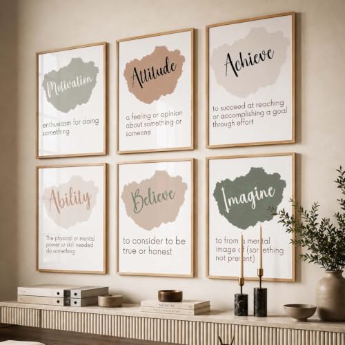 Image of kotart Quote wall Paintings with Frame for Home Decoration - Painting Living Room Bedroom Office hanging frames Set of 6 Multicolo (14X20 Inch, A)
