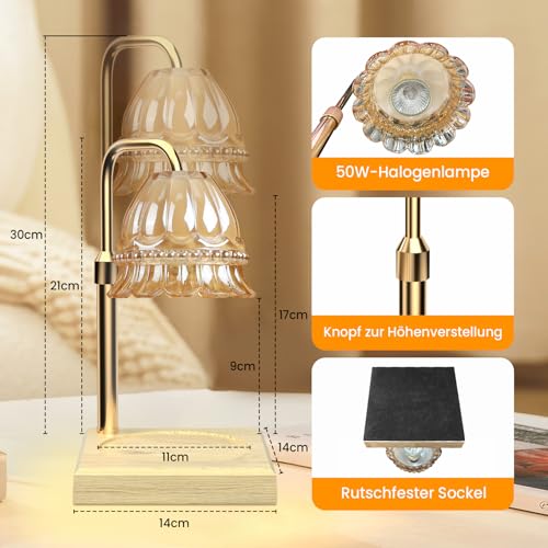 Candle Warmer Lamp Kerzenwärmer Lampe Duftlampe mit Timer mit 2 Glühbirnen für Yankee Candles, Home Decor