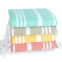 4 Pack Stripes Aqua Beige Yellow Orange