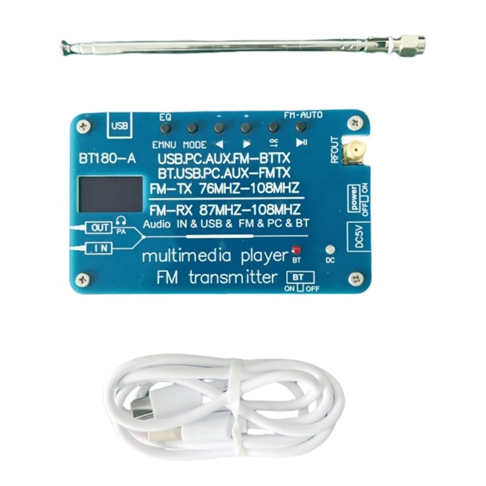 Reproductor Bluetooth Multifunción de Radio FM, Transmisor de Modulación de Frecuencia FM, Convertidor Adaptador de Radio de Coche A Bluetooth