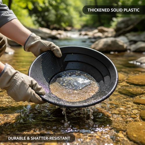 Kit de barrido de oro de 14 pulgadas con batea de plástico para prospección fluvial 2