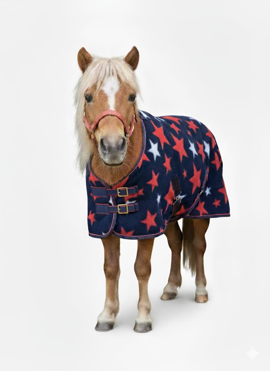 Small and Wee Pony Polar Fleece rug 2'9'' to 4'9'' (Super Star, Navy, 5'0'') โ image 1