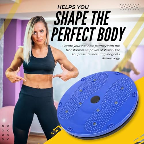Image of LEAFED 2-in-1 Tummy Twister Exercise Machine for Men & Women | Slimming Waist & Belly Exercise Disc | Double-Sided Acupressure Reflexology Board with Magnets | Anti-Skid Twisting Disc for Home Workout & Weight Loss | Effective Twister Machine for Women's Belly Fat