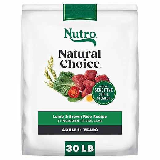 Nutro Natural Choice Dry Dog Food, Adult Dog Food Dry Lamb and Brown Rice Recipe, 30 lbs.