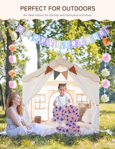 Besrey BR-WJZ06G0A Kids Tent, Kids Playhouse 2 In 1 With Padded Mat And Lights, Large Play House With 2 Doors & 4 Windows, Kids Play Tent Indoor & Outdoor thumb #7
