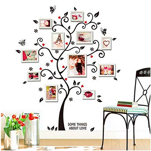 Cnebo Family Tree Wall Sticker - Memory Tree Photo Gallery Frame Decor Peel and Stick Wall Decal Tree Branches Decoration DIY Art for Home Office