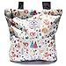 Waterproof Tote Bag,Original Floral Leaf Lightweight Fashion Shoulder Bag Lunch Bag for Shopping Yoga Gym Hiking Swimming Travel Beach ([W] Fox)