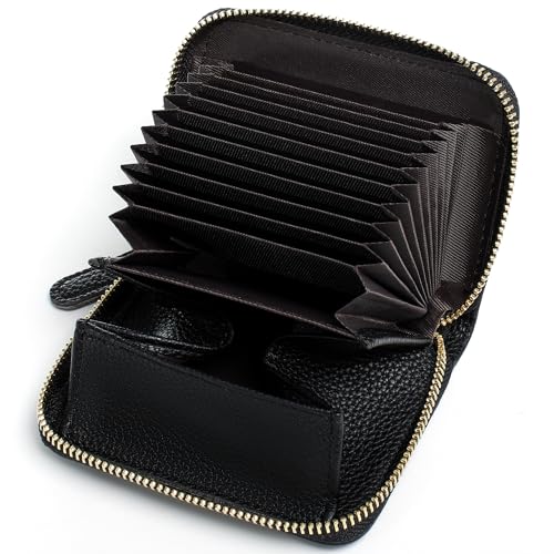 Pomelo Best Kreditkartenetui Kartenetui Damen RFID Schutz mit Vielen Fächern und Münzfach, Reißverschluss Portemonnaie Klein