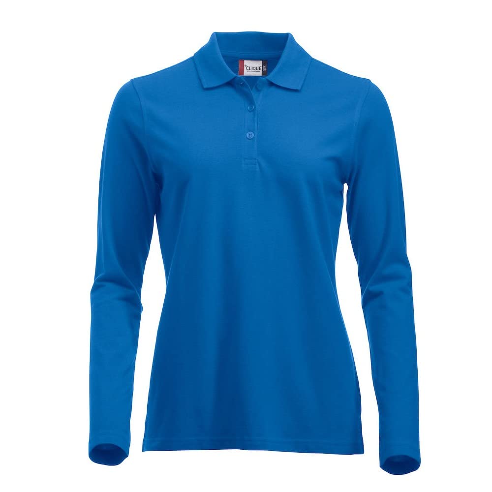 Clique Women's Blue (Royalblue) Classic Long Sleeved Marion Polo Shirt, L Uk