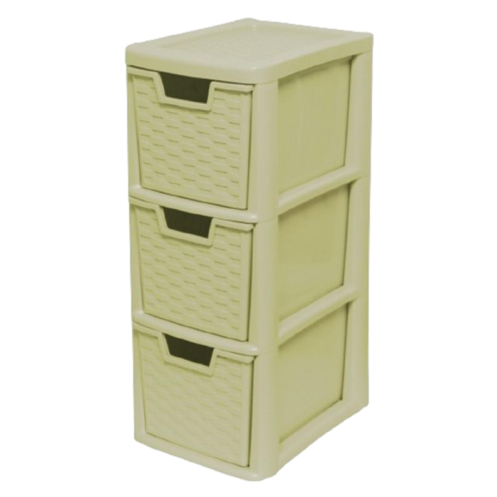3 Tier Drawer Medium A5 Size Tower Storage Unit Homes, Kitchen, Schools, Offices Plastic Drawer Organizer Desktop Stationary, Art Supplies, Shoes, Small Toys, (3 Drawers Rattan Medium Cream)