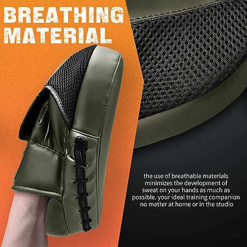 image for KUANG QUAN Boxing Pads for Men, Women, & Kids, Leather Focus Mitts for