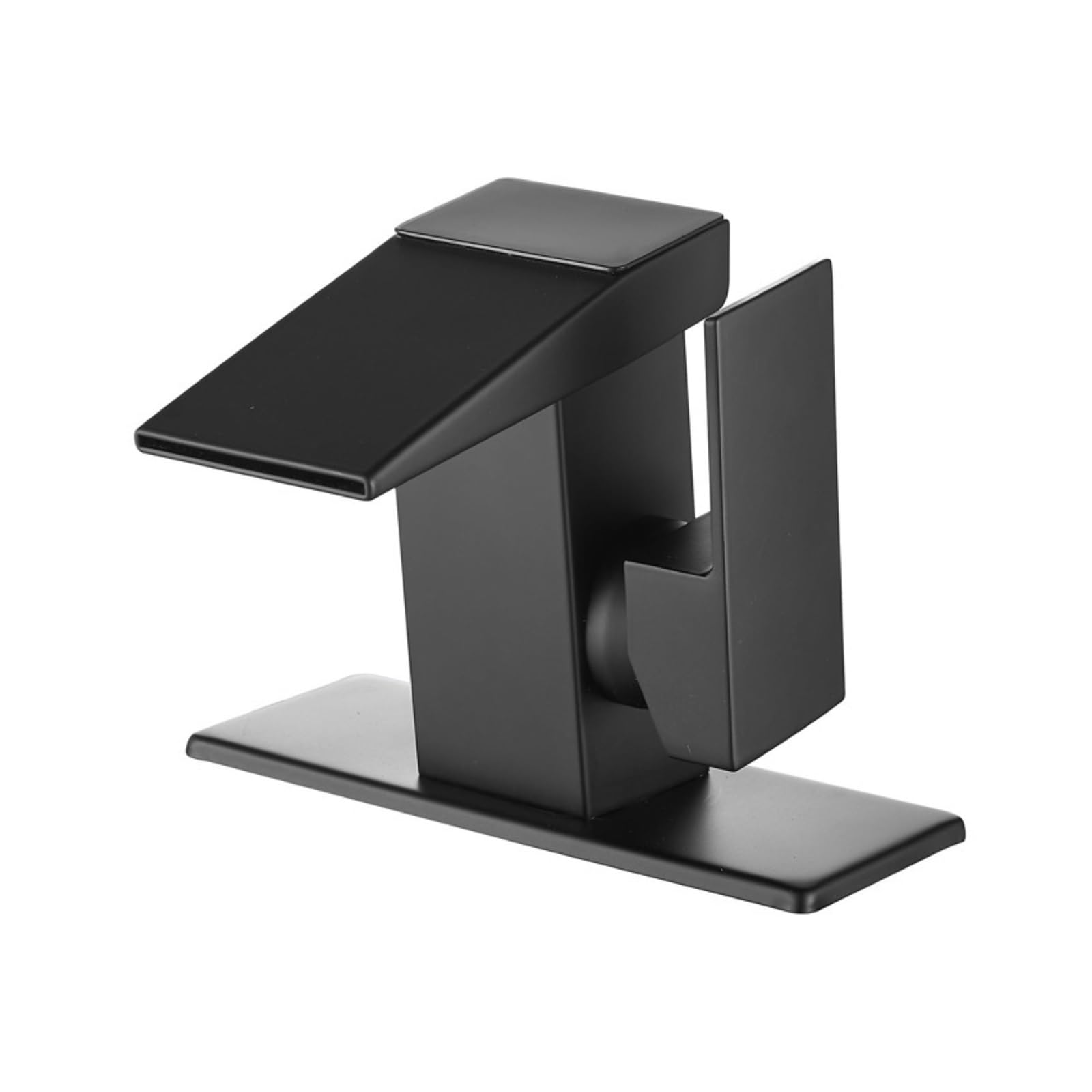 Waterfall Bathroom Faucet, Matte Black Brass Basin Mixer Tap with LED Display, Single Handle,Safe and Reliable(Nero)