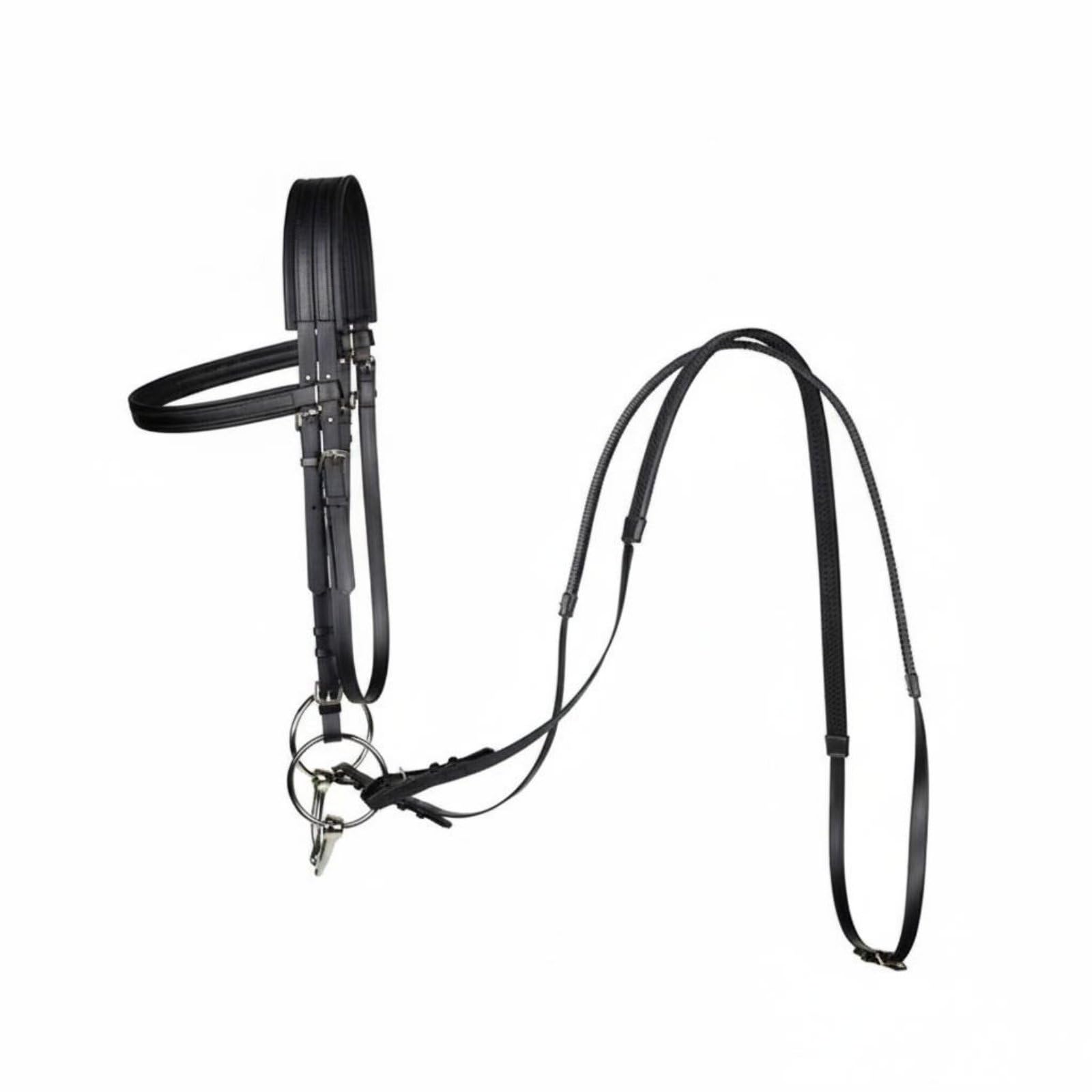 Brida para Caballo Resistente Equipo Ecuestre Cabezada Ajustable y Antideslizantes de PVC Adecuado para Entrenamiento Competición y, Negro