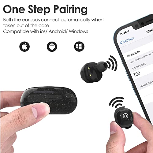 Image of Probus Audio T20 Tws True Wireless In Ear Earbuds Environment Noise Cancellation With Mic|Upto 20 Hours Playtime Smart Touch|Lightweight|Sweatproof-Black