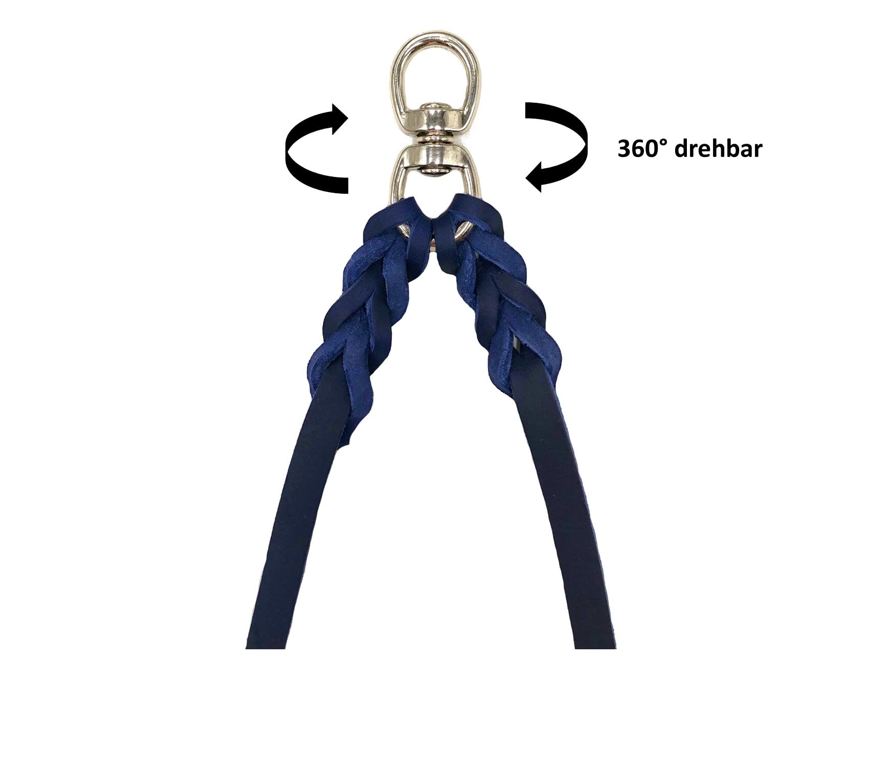 Doppelleine für 2 Hunde/Koppelleine Fettleder/Verbindungsleine Kleine und Große Hunde (45cm Breite: 8mm, Marineblau)
