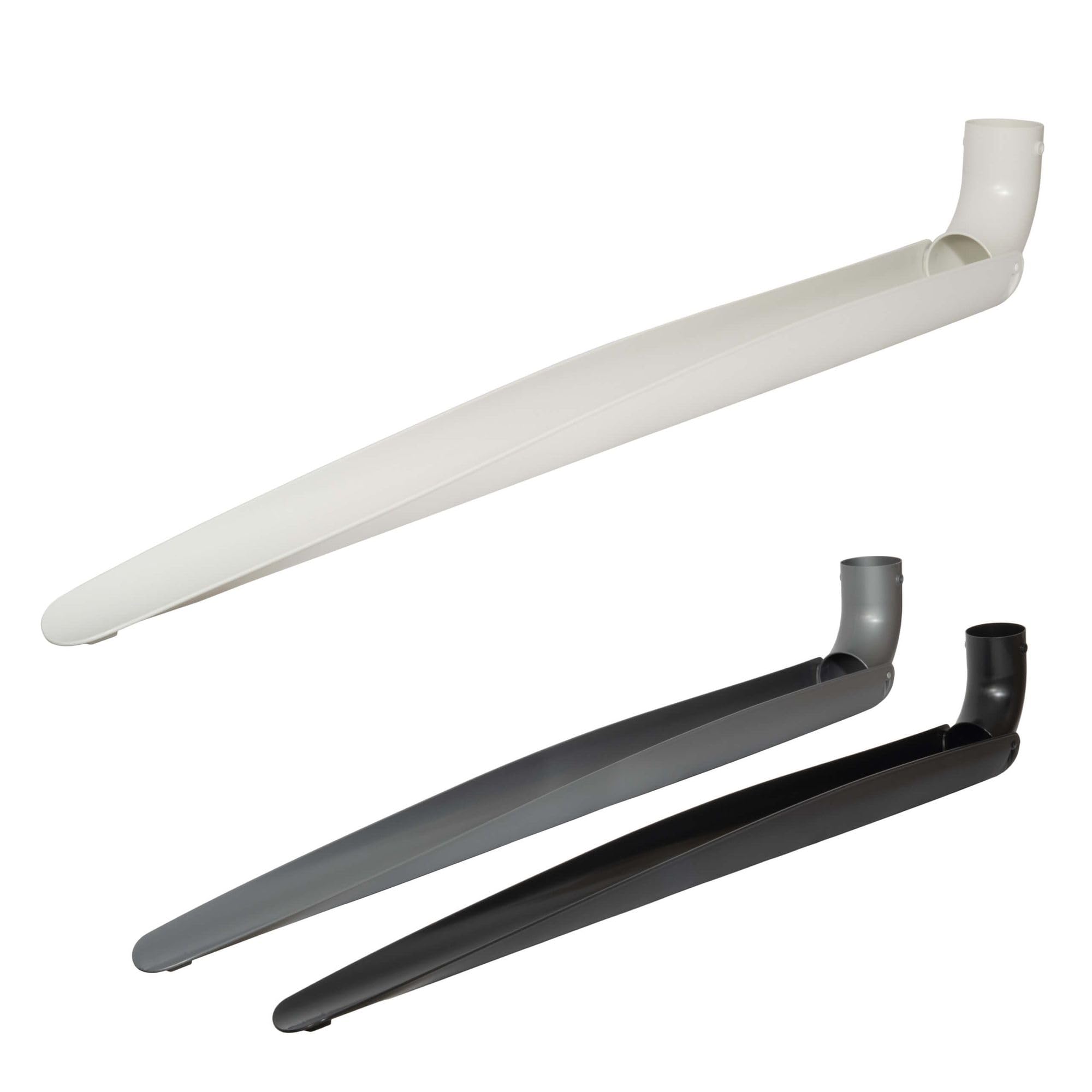 Alargador de bajante plegable 90 x 1500mm Blanco | Plástico, pieza de extensión para bajantes, favorece el desagüe del tejado, ahorra espacio