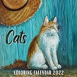  Cats Coloring Calendar 2022: January 2022 - December 2022 Mini Calendar Monthly Planner With Inspirational Quotes (Coloring Calendars 2022)