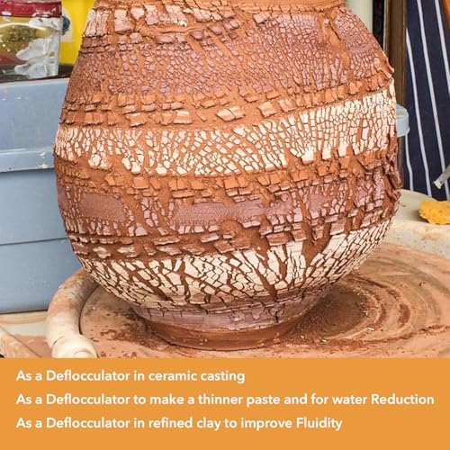 Sodium Silicate Solution for Pottery - Creates a Crack Texture on The Ceramic Surface - Deflocculant - Pottery Tools and Supplies - 8oz