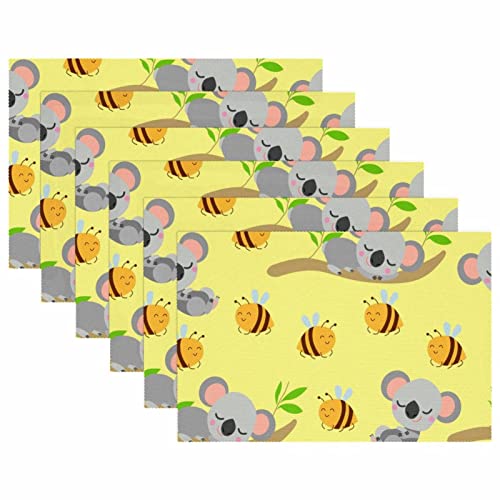 Set de table koala anti-tache et facile à nettoyer pour table propre - 6