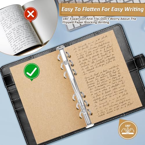 Nachfüllpapier A5 Nachfüllbar 3 Pack Notizpapier 6 Löcher Kraftpapier Nachfüllpapier 135 Blatt Refill Paper Nachfülleinlagen für Agenden Planer Tagebücher Tägliches Tagebuch Skizzen Malen