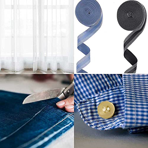 Iron-On Hem Clothing Tape 2 Rolls Adhesive Hem Tape 1 Inch X 5.5 Yards Pants Fabric Tape No Sew Iron On Hemming Tape Fabric Fusing Tape Roll For Sewing Pants Dress Jeans Trousers Clothes, 2 Colors #TOP3