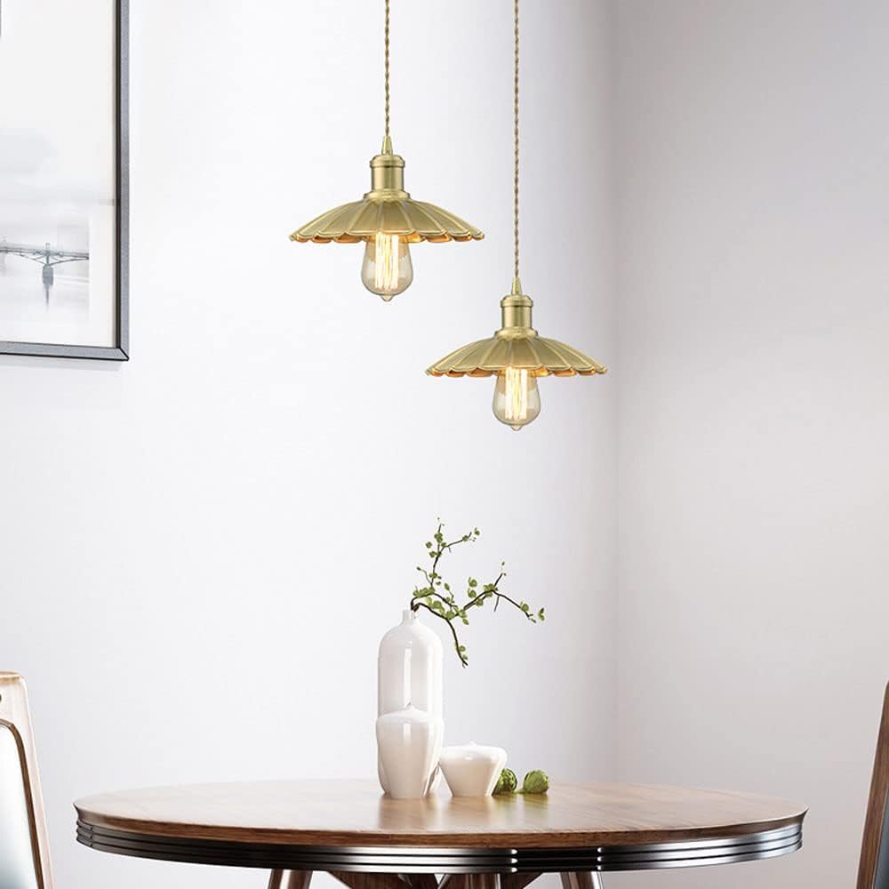 chandelier Lampa wisząca w całości z miedzi, oświetlenie, oprawy oświetleniowe wiszące w stylu vintage 9,8 cala, oświetlenie kopułowe w całości z miedzi Wisząca lampa sufitowa do jadalni w wiejskim