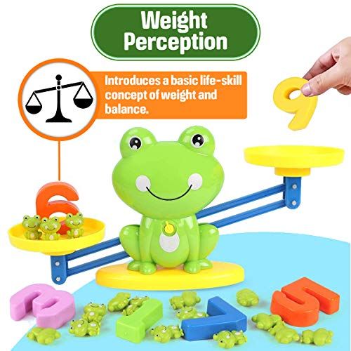 Cozybomb Homeschool Kindergarten Balance Board Game - Preschool Activities Math Learning Stem Montessori Cool Toys Educational With Frog Scale Cards Balancing Numbers For Kids Ages 3 4 5 6 Year Old #TOP5