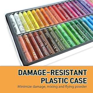 HA SHI Soft Oil Pastels Set (50 Sticks, 48 Colors) Art Supplies for Artist, Gallery Oil Painting Stick, Bulk Set for Studios, Professional Oil Crayons, Ideal for Professional Artists