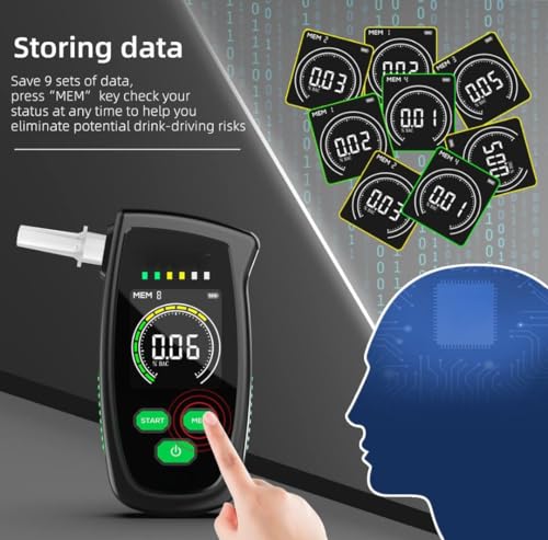 Image of S-15 Breath Alcohol Meter, Professional Alcohol Tester, Alcohol Detector with Semiconductor Sensor, Police Accurate with LCD Screen and Acoustic Alarm