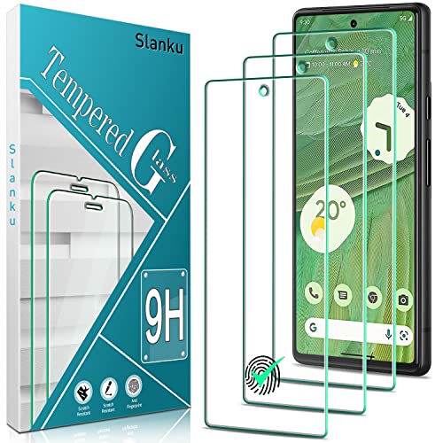 Slanku 3 Piezas, Protector Pantalla para Google Pixel 7, Cristal templado Antiarañazos, 9H Dureza, Antihuellas, 0.33 mm Ultra Transparente, Ultra Resistente