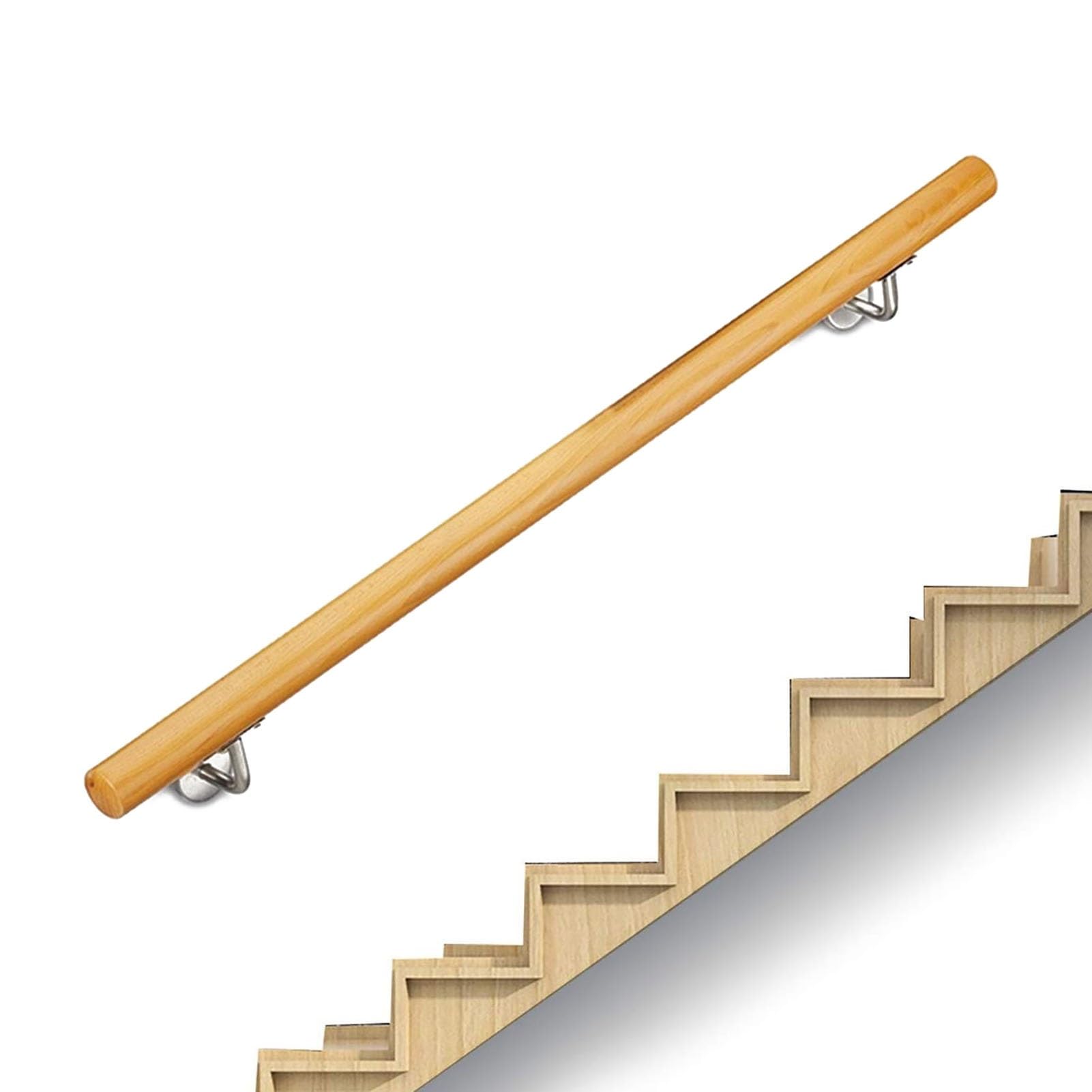 Rampe d'escalier en bois massif de 1,8 m pour l'intérieur du grenier