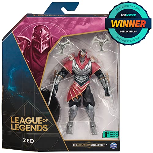LEAGUE OF LEGENDS - FIGURINE PREMIUM 18 CM ZED - Figurine Articulée Zed 18 cm A Collectionner - Avec Détails Qualité Et 2 Accessoires - Collection Champion - 6062261 - Jouet Enfant 12 ans et +