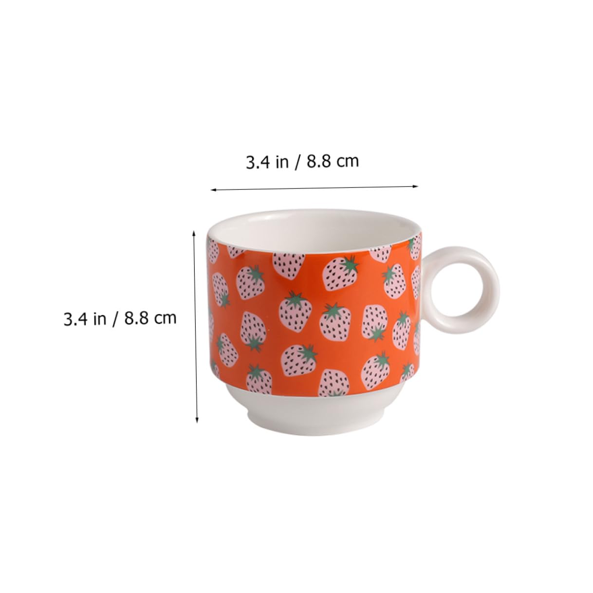 jojofuny Set 4 Tazze in Ceramica Impilabili da 200 Ml Supporto Porta Tazze Salvaspazio per Cucina Casa Ufficio e Bar