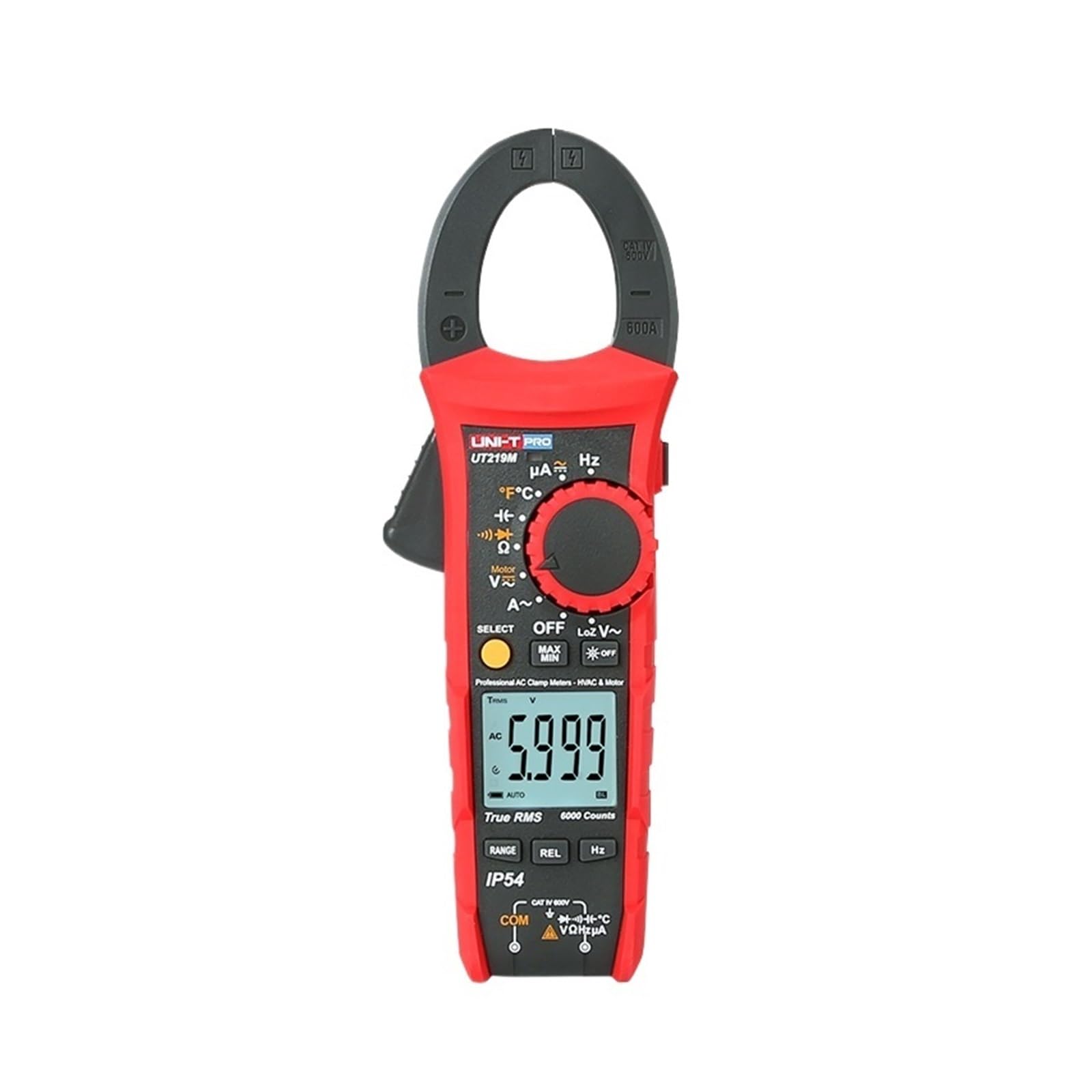 Digital Clamp Meter Professional UT219 Series AC DC Current Multimeter Auto True RMS Voltammeter Frequency(UT219M)