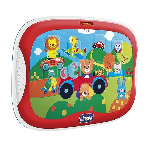 Chicco Tablet-Spiel für Tiere, elektronisch, sprechend, mit lustigen Tier-Inhalten, inklusive Batterien, 12-36 Monate, mehrfarbig