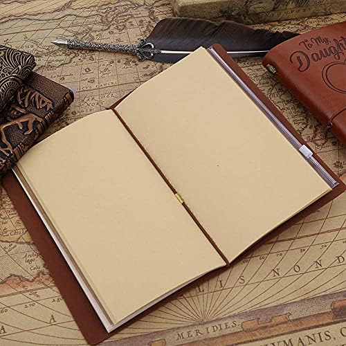 Lirener to Grandson Travel Journals Birthday Gifts, Personalised Diary Notebook Gifts for Boys, Retro Leather Bound Journals with 136 Blank and Lined Pages Christmas Graduation Gift for Him