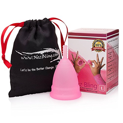 Nezbling Menstrual Cup - Reusable Period Cup - Tampon and Pad Alternative - Heavy Menstruation Flow - Large