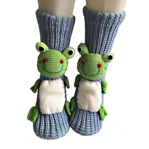 3D Knitted Socks for Women Cute Animals Anti Slip Thermal Socks for Christmas Fashion Cozy Thickened Slipper Sock