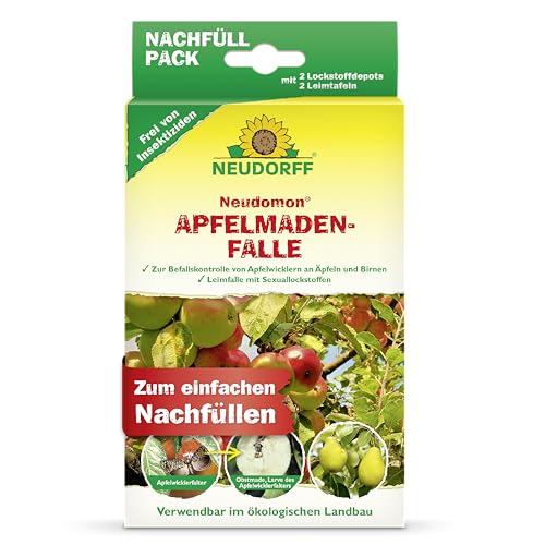 Neudorff Neudomon Manzana MadenFall Recarga – Extiende el éxito de Captura con Cebo Fresco y trampas de Pegamento para Manzanas y Peras sin maden, 1 Juego