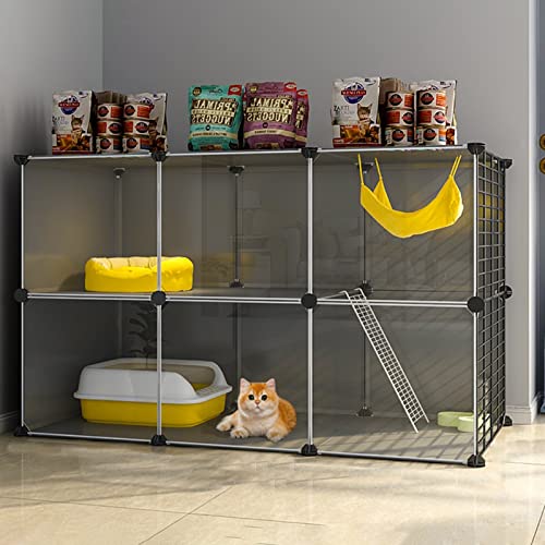 Cage pour chat DIY modulable 107 * 37 cm, enclos robuste pour l'exercice des animaux