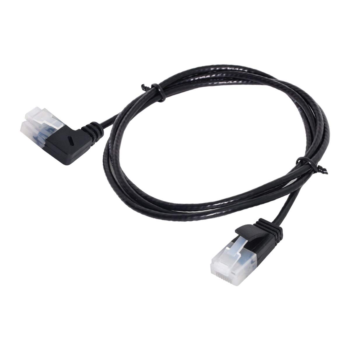 TNP Cat6 Ethernet Cable Right Angle Upward, RJ45 Network Connector 90 Degree 500MHz 10 Gigabit Gold Plated LAN Cable For PS4 Xbox One Smart TV Games And Computer (10ft/3M