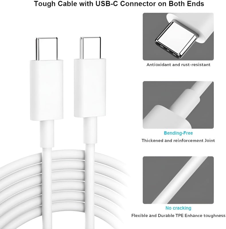 Image of 30W Type C to C Fast Charging Power Adapter for G00GLE Pixel 9 Pro /8 Pro /8 /8a /Pixel 7 Pro /7 /7a /Pixel 6 Pro /6 /6a, Android Phone Charger | Pixel Tablet Rapid Charge Support, 30 W USB-C, White (DEC111)