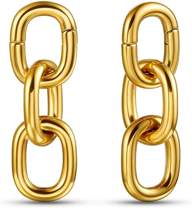 Casvort 2PCS Hypoallergenic Cozy Chic Ear Weights for Stretched Ears in 4mm 6g 316 Stainless Steel Ear Hangers Gauges Plugs for Lobe Fashion Piercing Body Jewelry