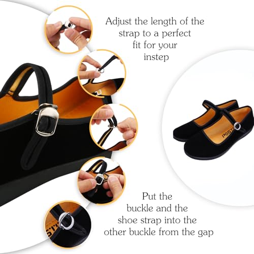 pestor Mary Jane Shoes for Women Ballet Flats Women's Flat Shoes Ballerina Halloween Black Mary Janes3