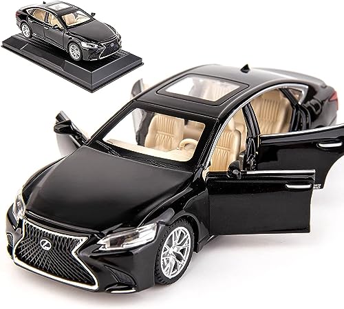 Image of 1 /32 Compatible for Lexus Ls500h Model Car, Zinc Alloy Pull Back Toy car with Sound and Light for Kids Boy Girl Gift-Black